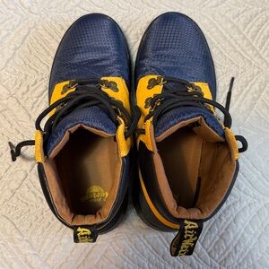 This is a Dr. Martens Rakim Utility Chukka Boot in a blue and yellow. Size 8M US